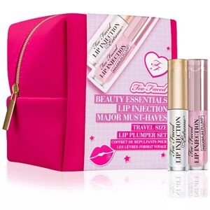New Too Faced Lip Injection Plumper Duo with make up bag limited collection NWT
